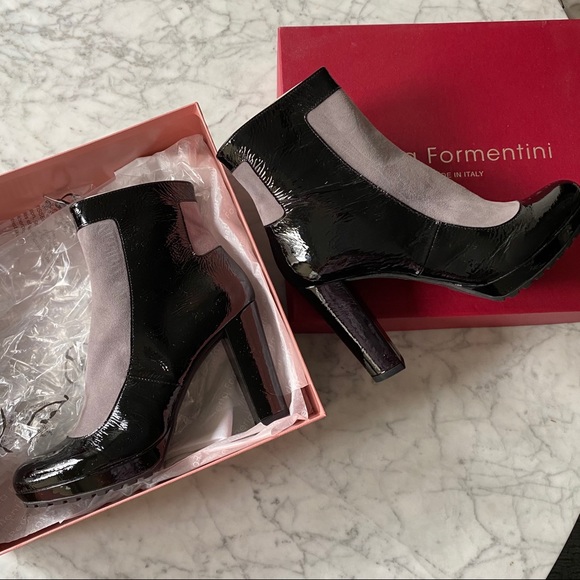 Perla Formentini Patent Suede Ankle Boot NIB - Picture 3 of 10